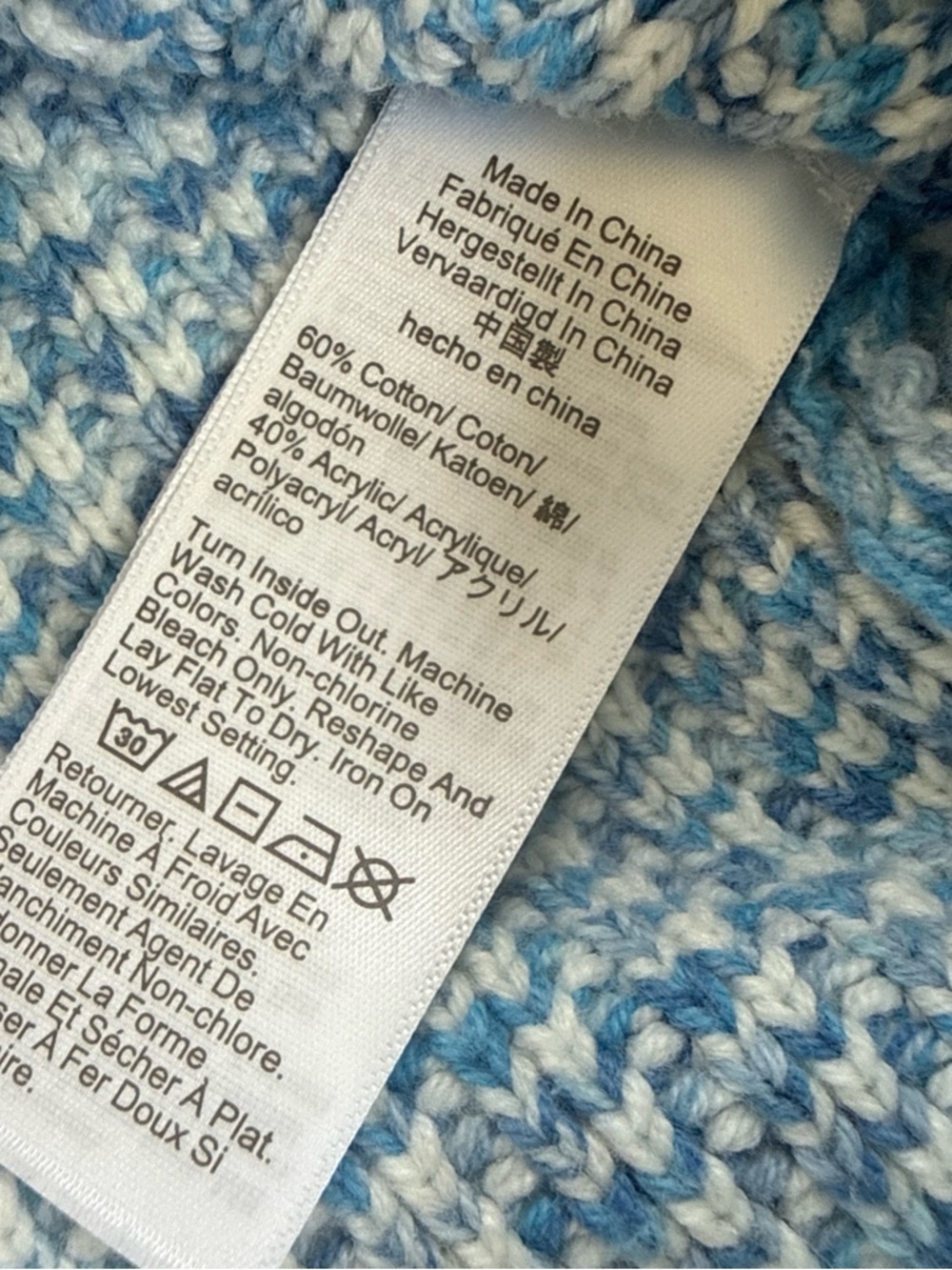 J. Crew Blue and Cream Knit Cardigan Sweater - Picture 4 of 4
